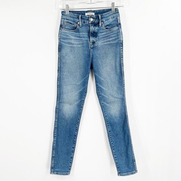 Good American Good Curve Skinny Crop Jeans High Waisted - Picture 1 of 9